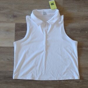 NWT All In Motion Women's White Polo Tank Top Size XL